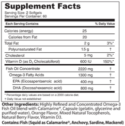 Omega 3 + D label
