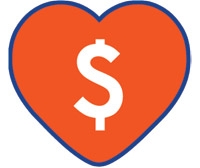 dollar sign within a heart