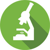 animated microscope on green background