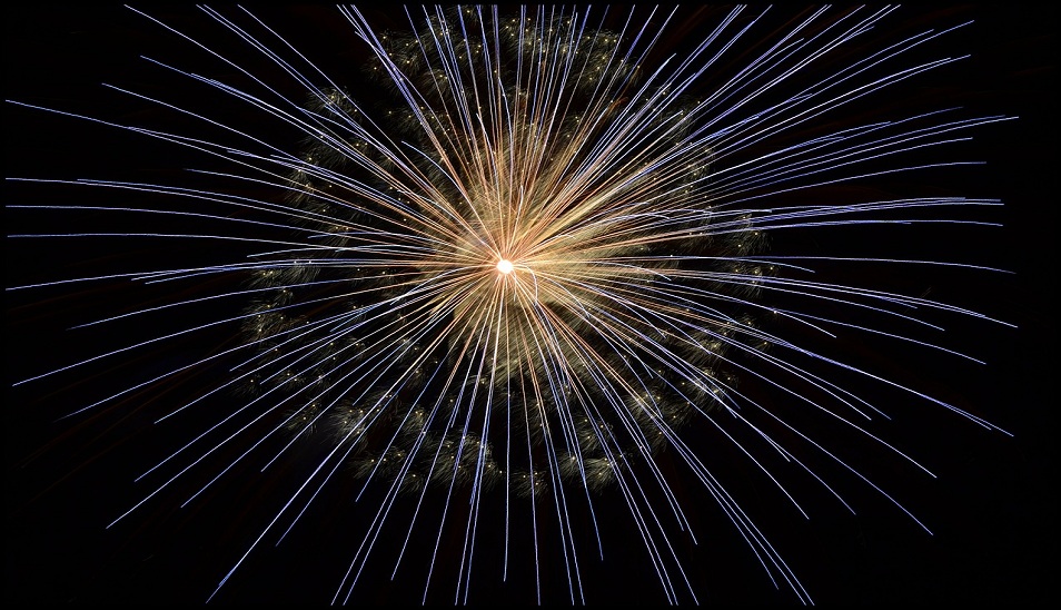 fireworks exploding in sky