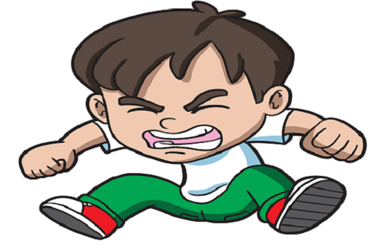 animated child jumping in a tantrum